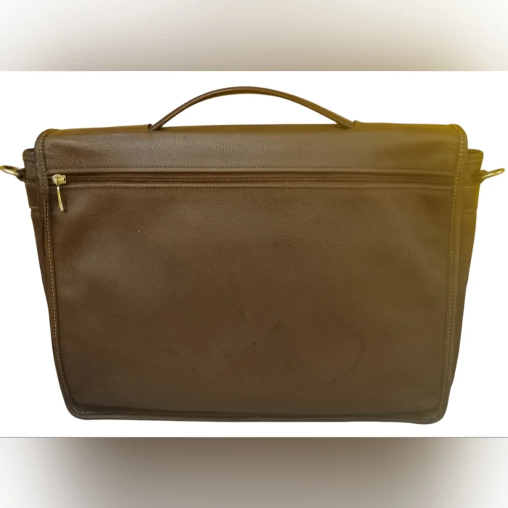 Vintage Longchamp Paris Leather Briefcase Made in France Lock+Key Messenger Bag